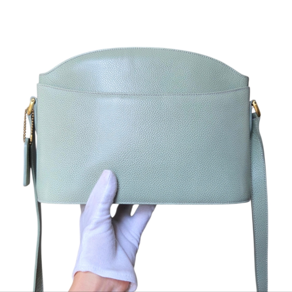 Vintage Coach Madison Regis Light Jade Pebbled Leather Shoulder Bag Italy - Picture 17 of 17